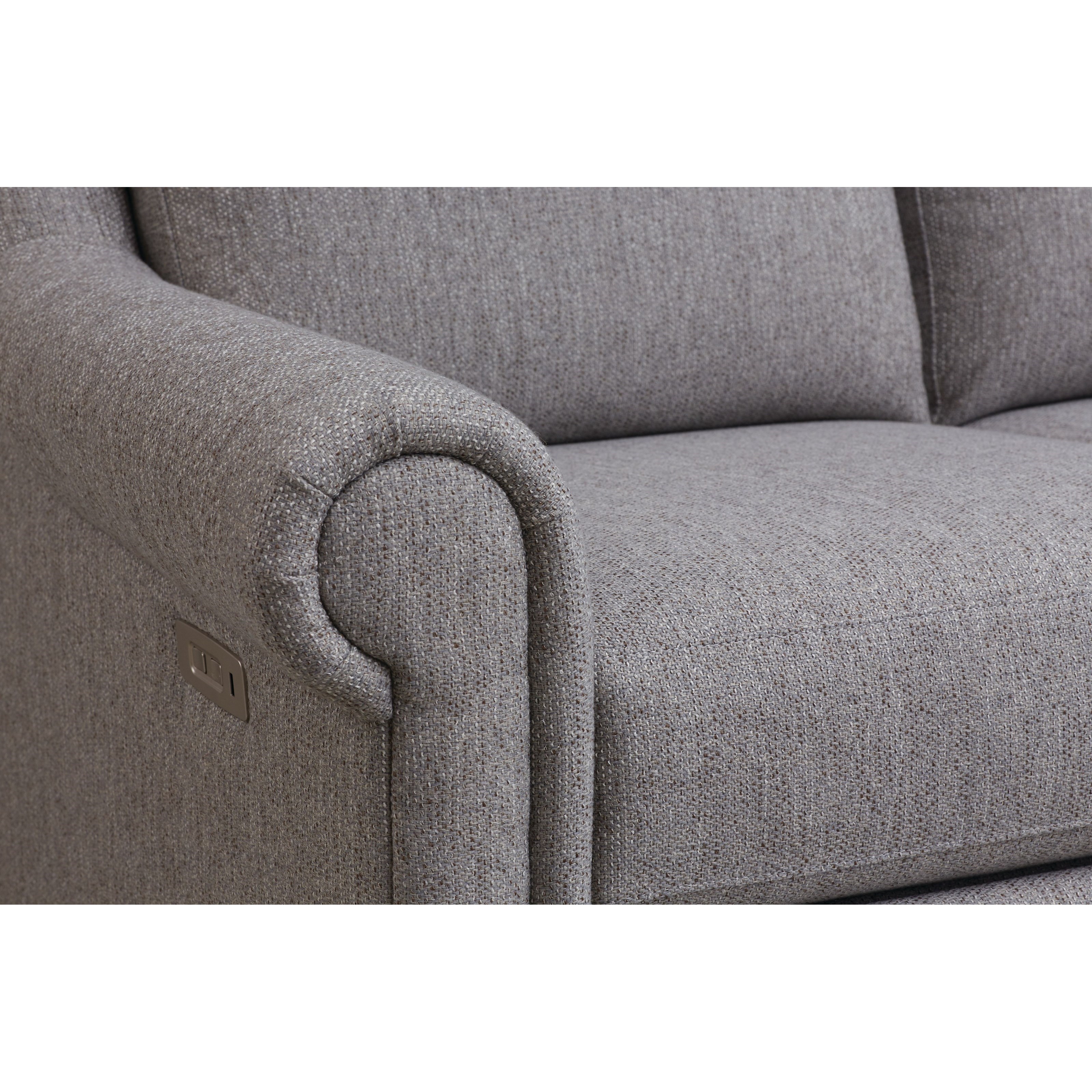 Bassett Magnificent Motion Customizable 3Piece Power Reclining Sectional with Panel Arms and